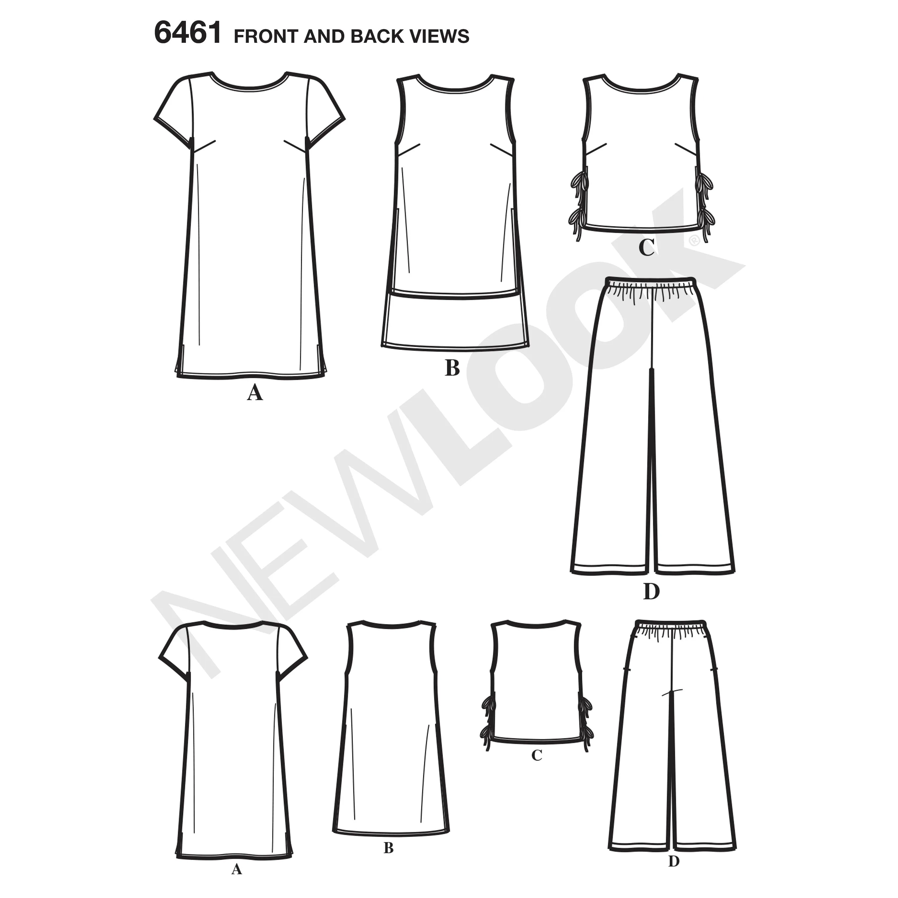 6461 Misses' Dress, Tunic, Top and Cropped Pants