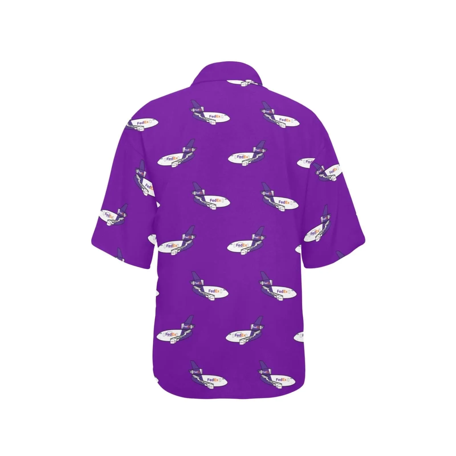 757 767 WOMENS HAWAIIAN SHIRT PURPLE