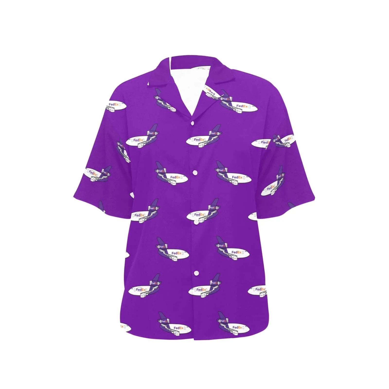 757 767 WOMENS HAWAIIAN SHIRT PURPLE