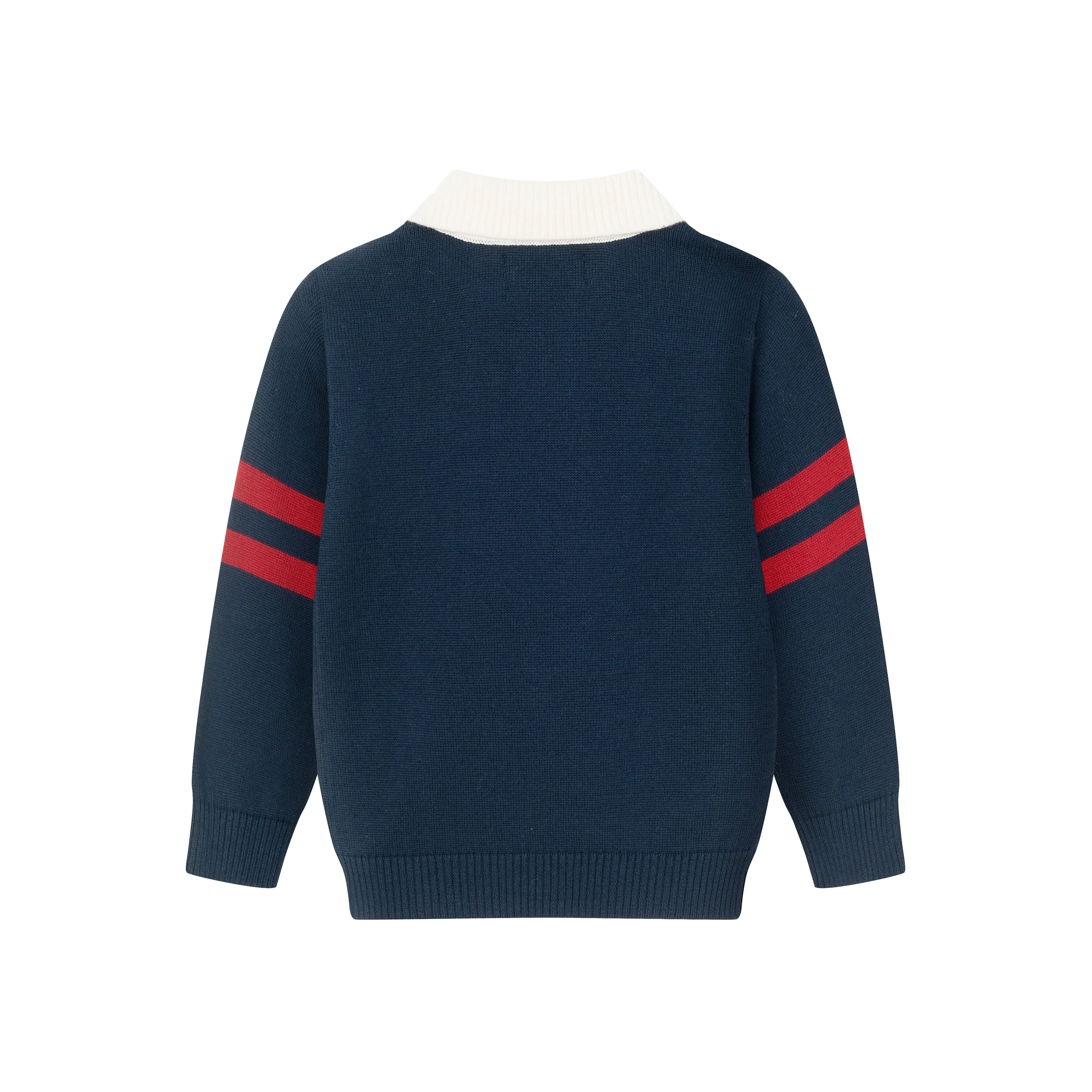 Andy & Evan Navy Collared Sweater with Cognac Hybrid Pant