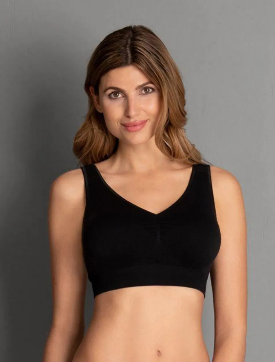 Anita Lotta Wire Free Mastectomy Bra, Black | Black Post Mastectomy bra