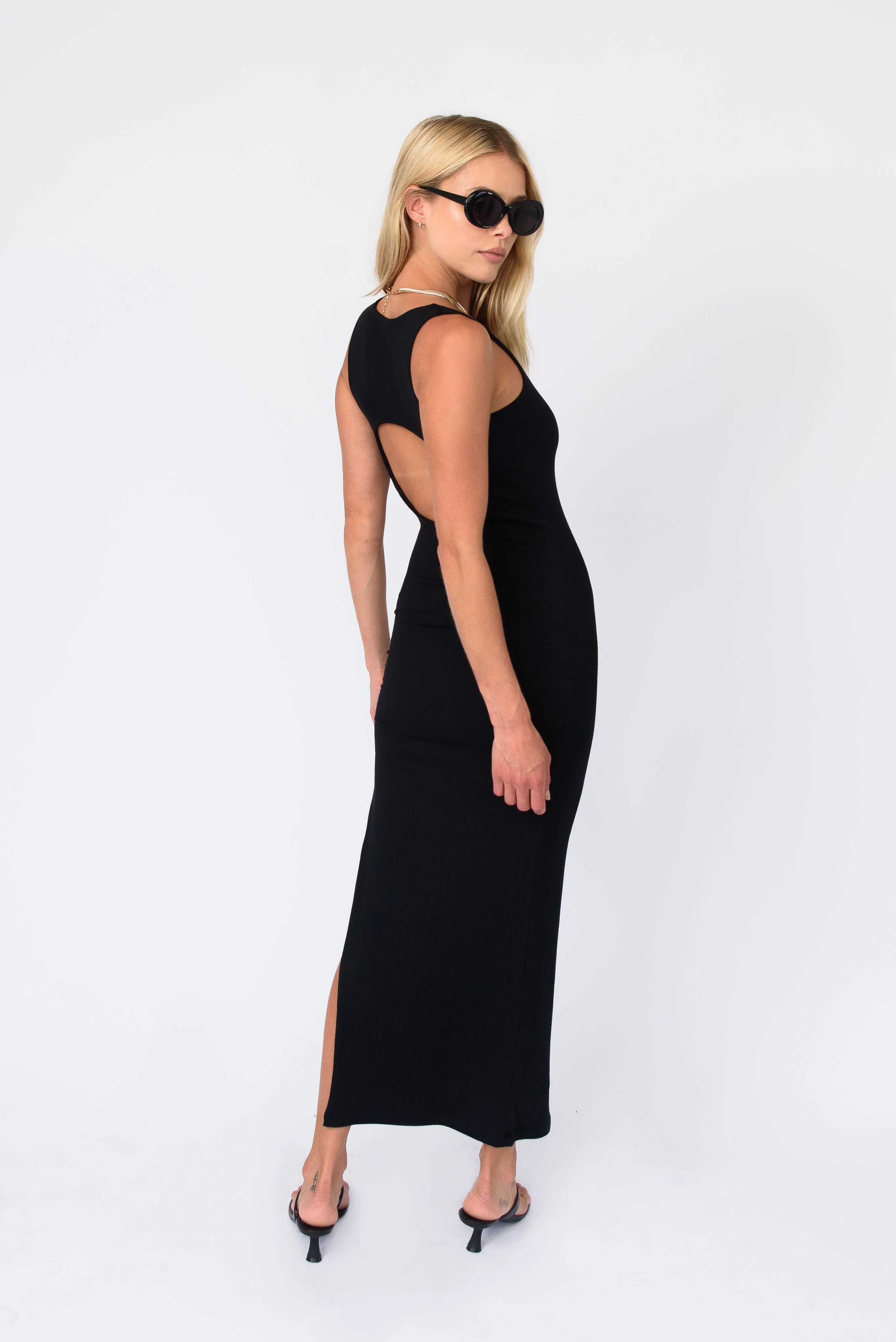 Bre Dress Ribbed - Black