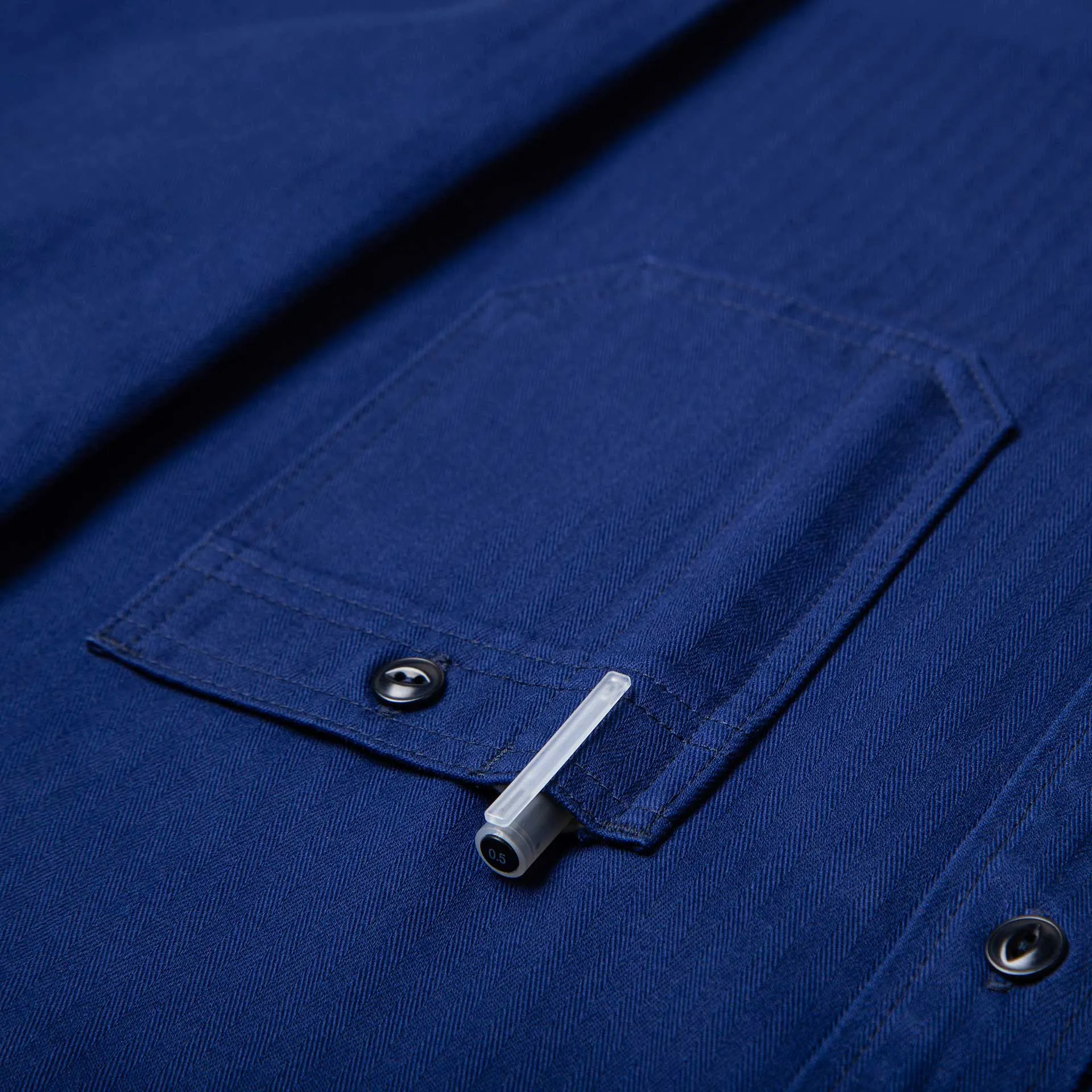 BWS-02 UTILITY SHIRT 8 oz. worker blue herringbone