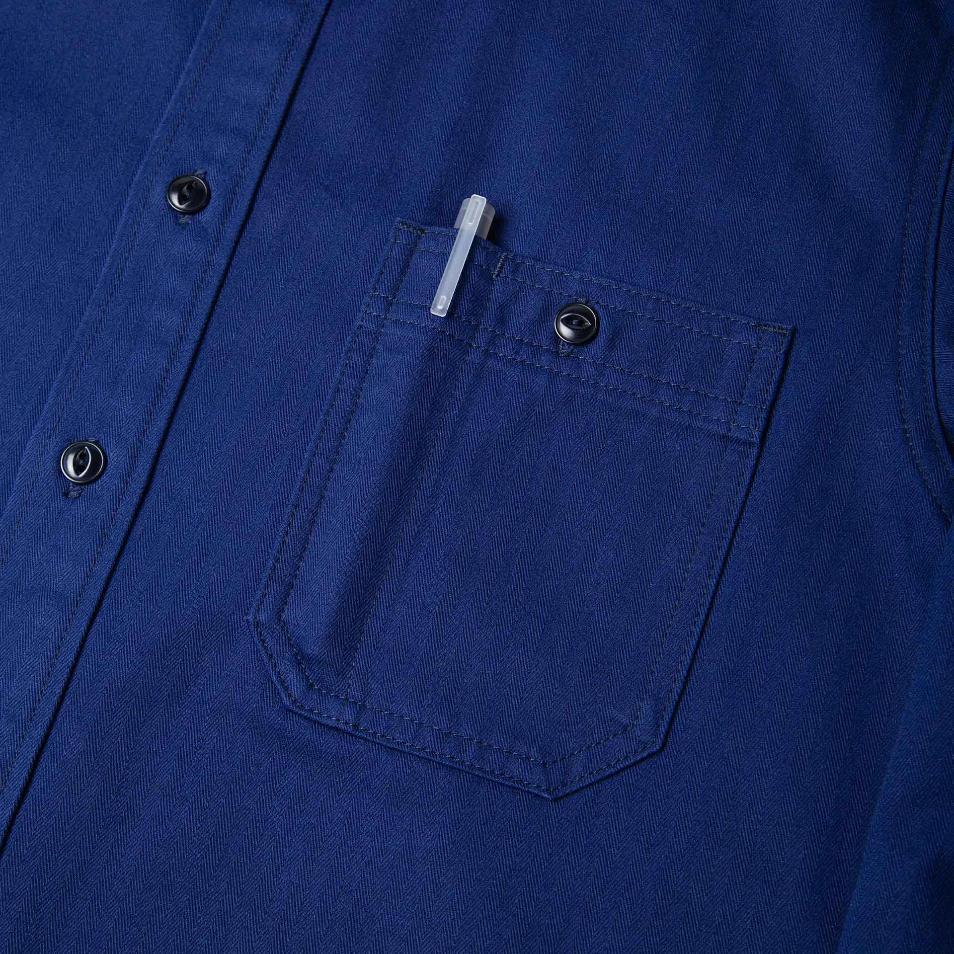 BWS-02 UTILITY SHIRT 8 oz. worker blue herringbone