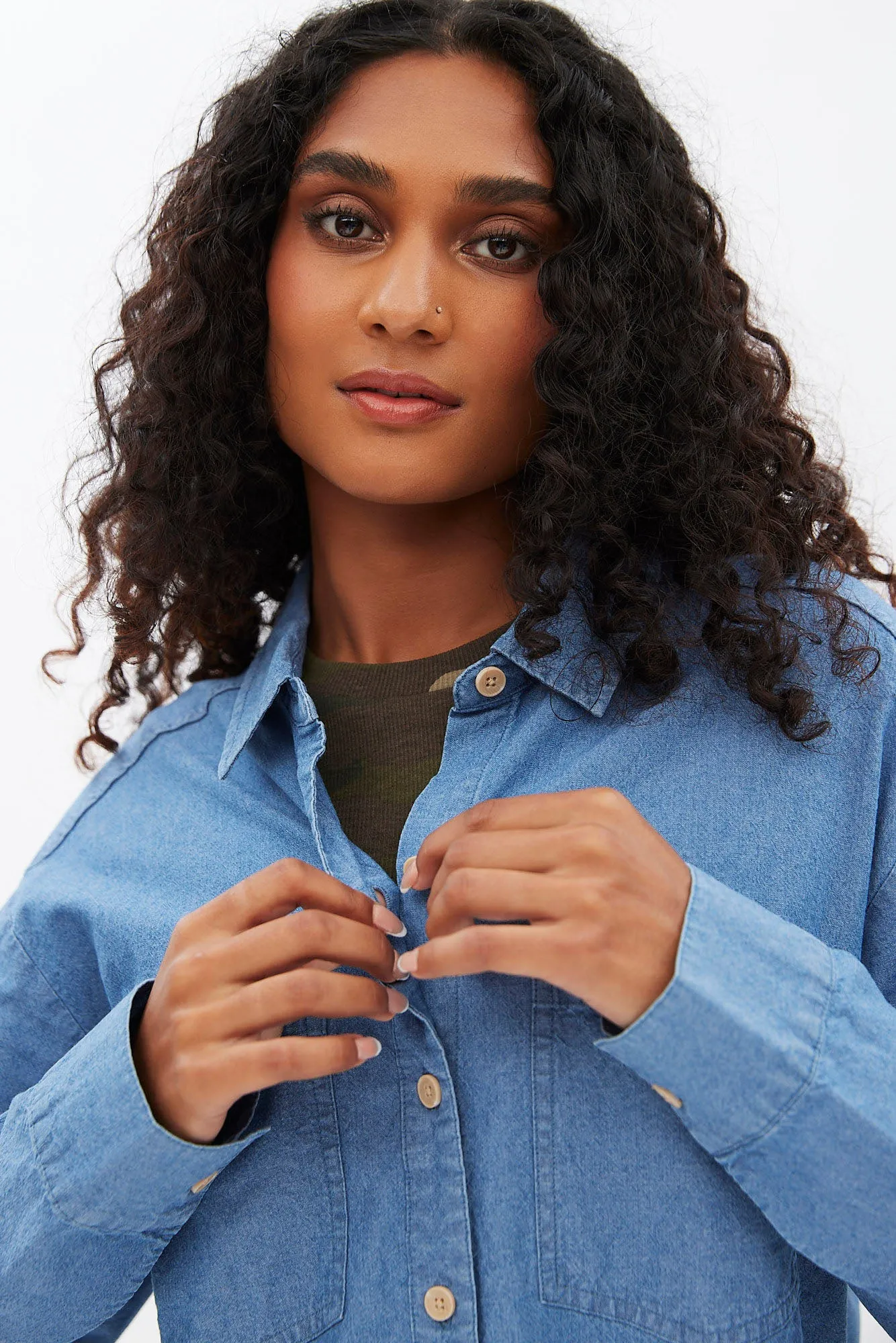 Chambray Button-Up Shirt