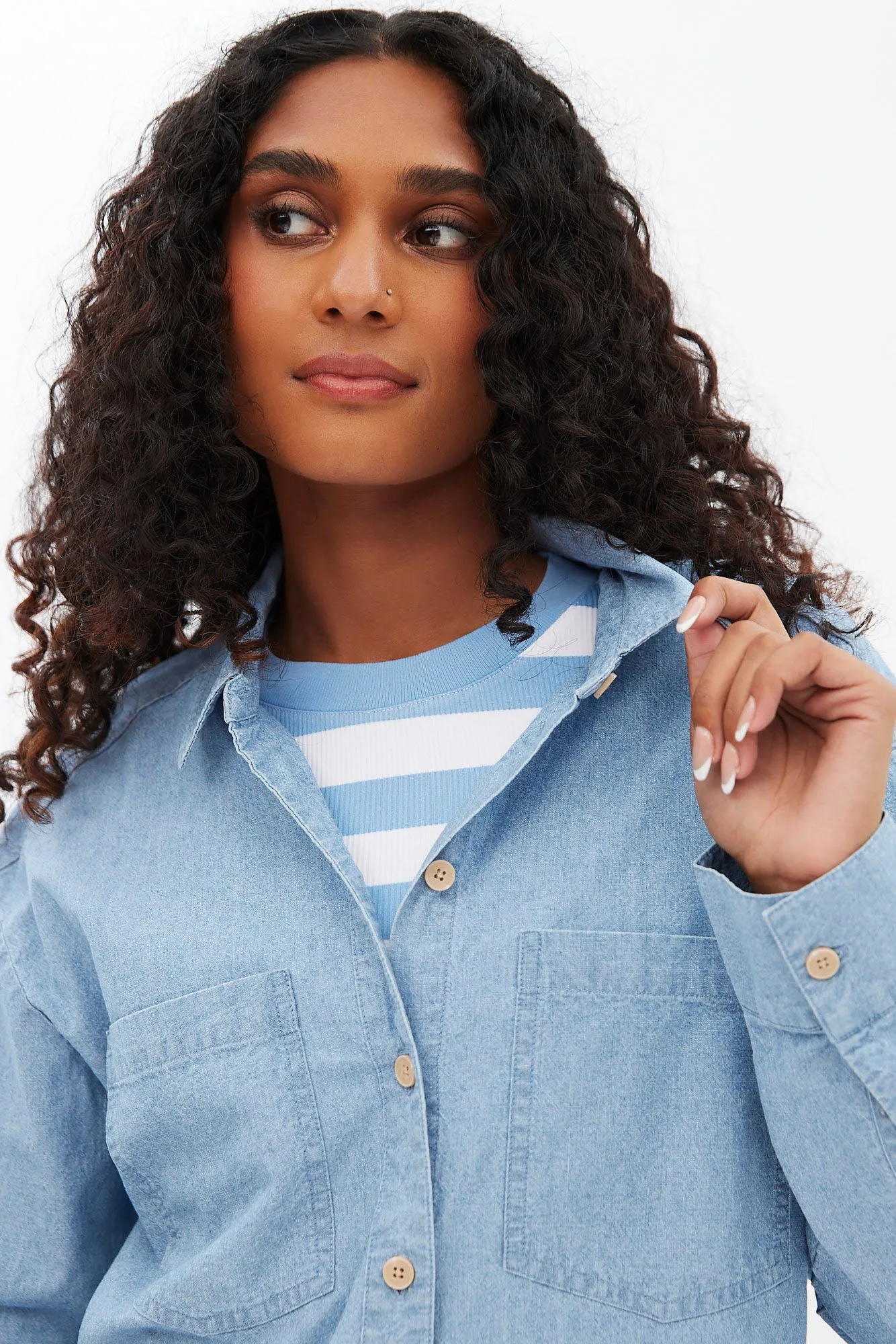 Chambray Button-Up Shirt