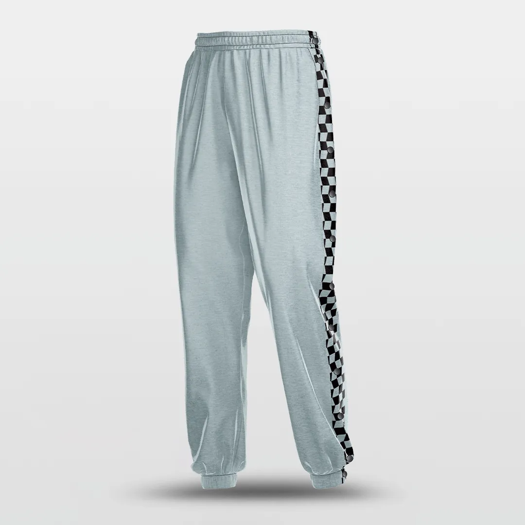 Checkerboard - Customized Basketball Training Pants with pop buttons