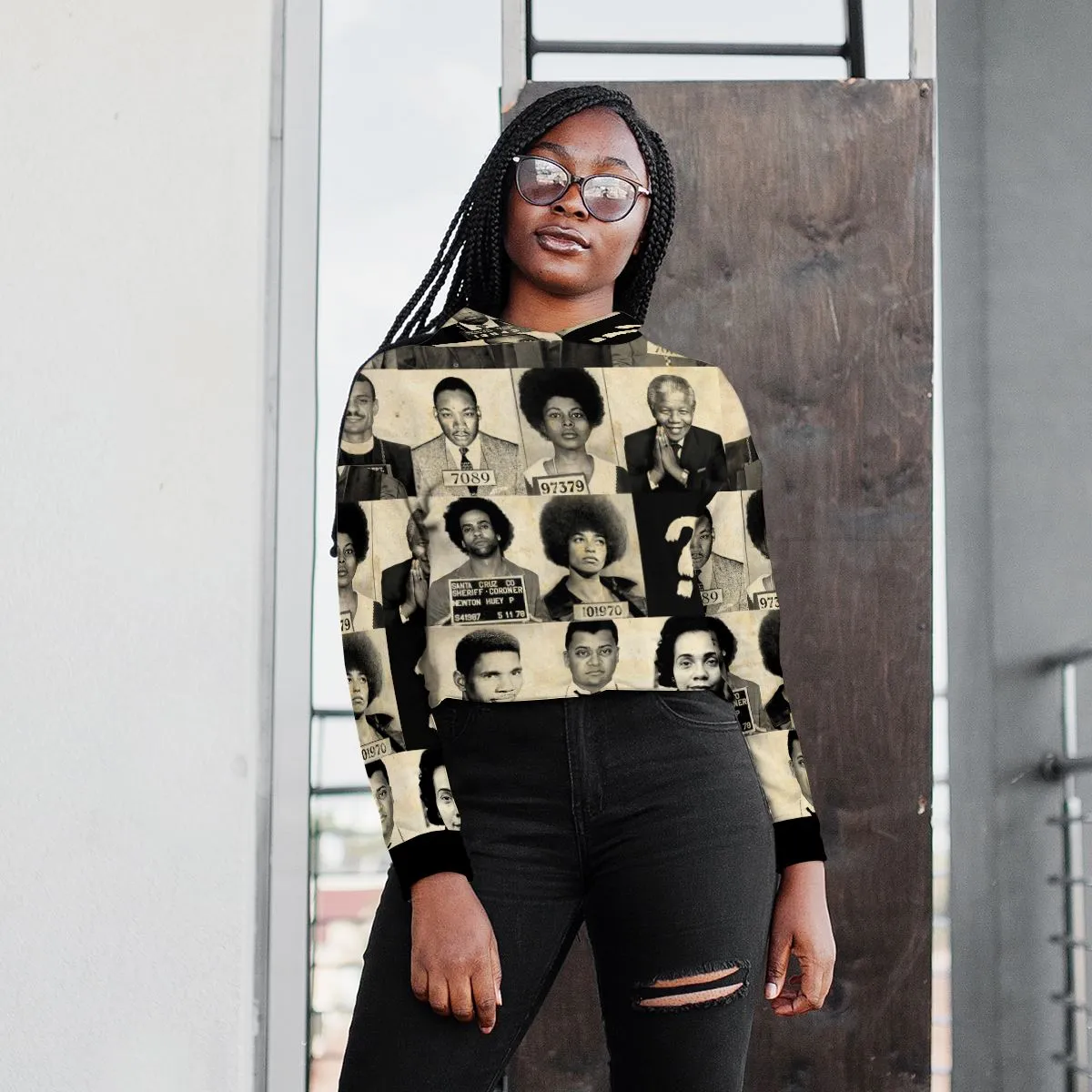 Civil Rights Leaders Cropped Hoodie