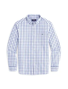 Classic Fit Tattersall Poplin Shirt Maritime