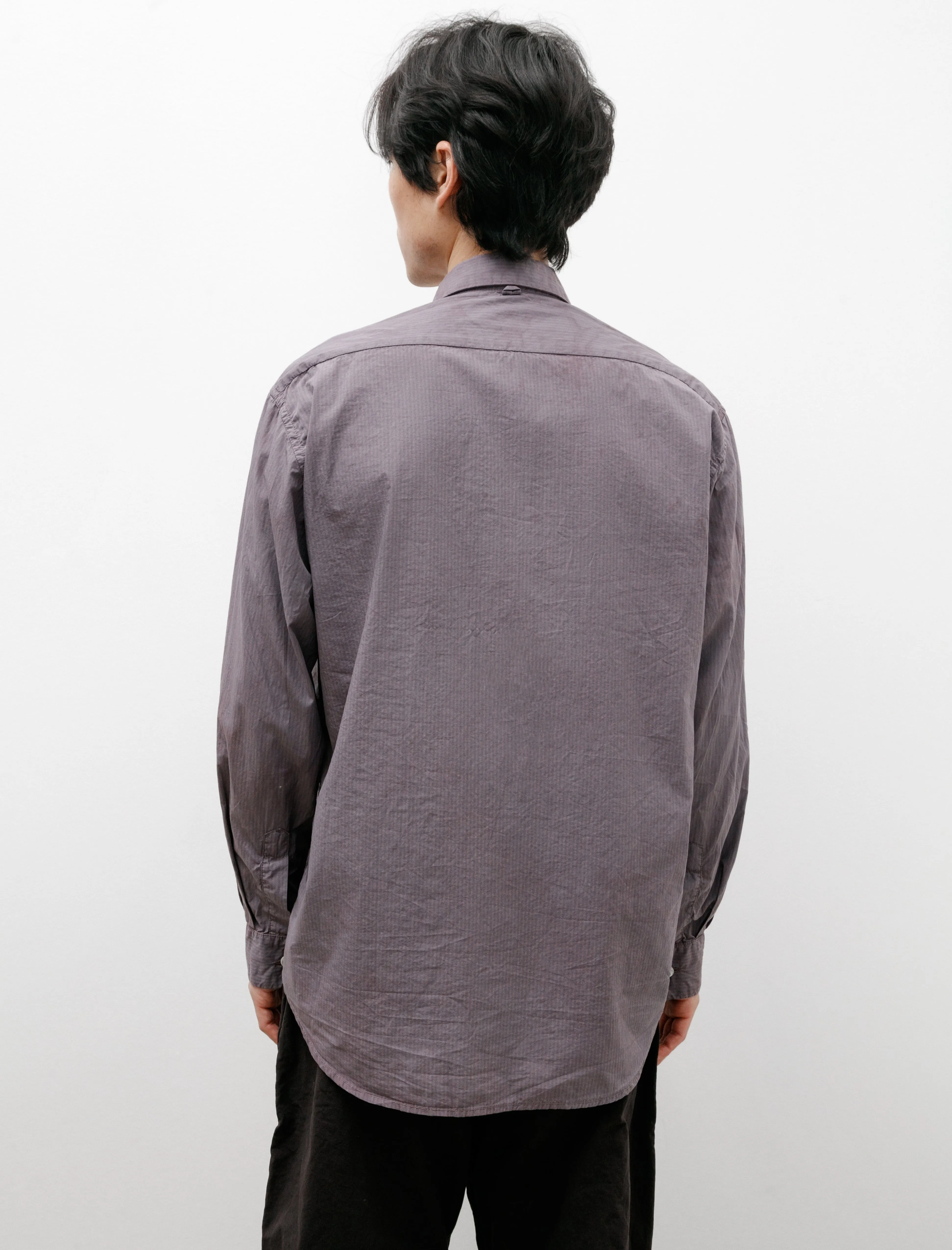 Classic Soft Shirt Italian Cotton Poplin Overdyed Anthracite