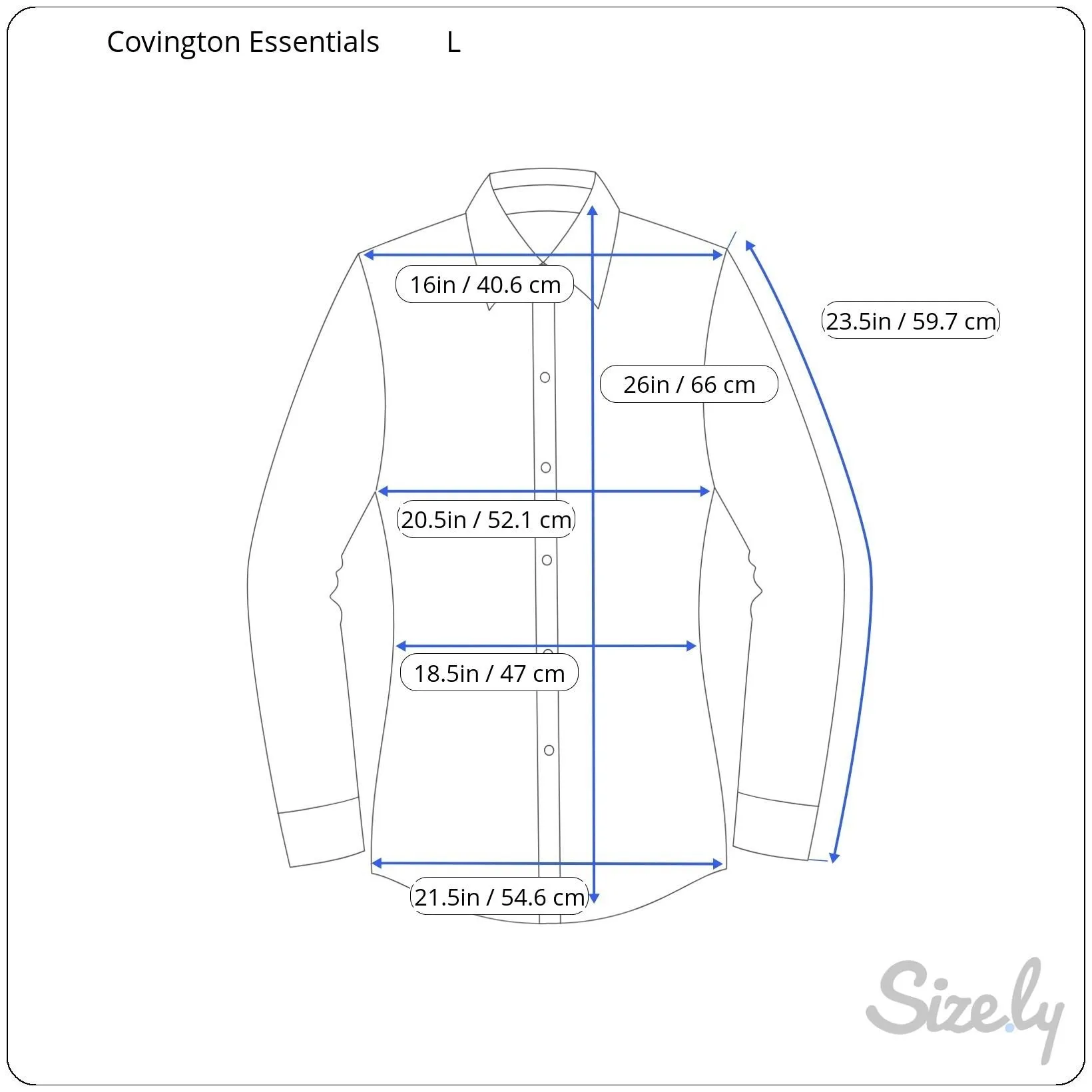 Covington Essentials Lightweight Point Collar Long Sleeve Button Front Shirt - L