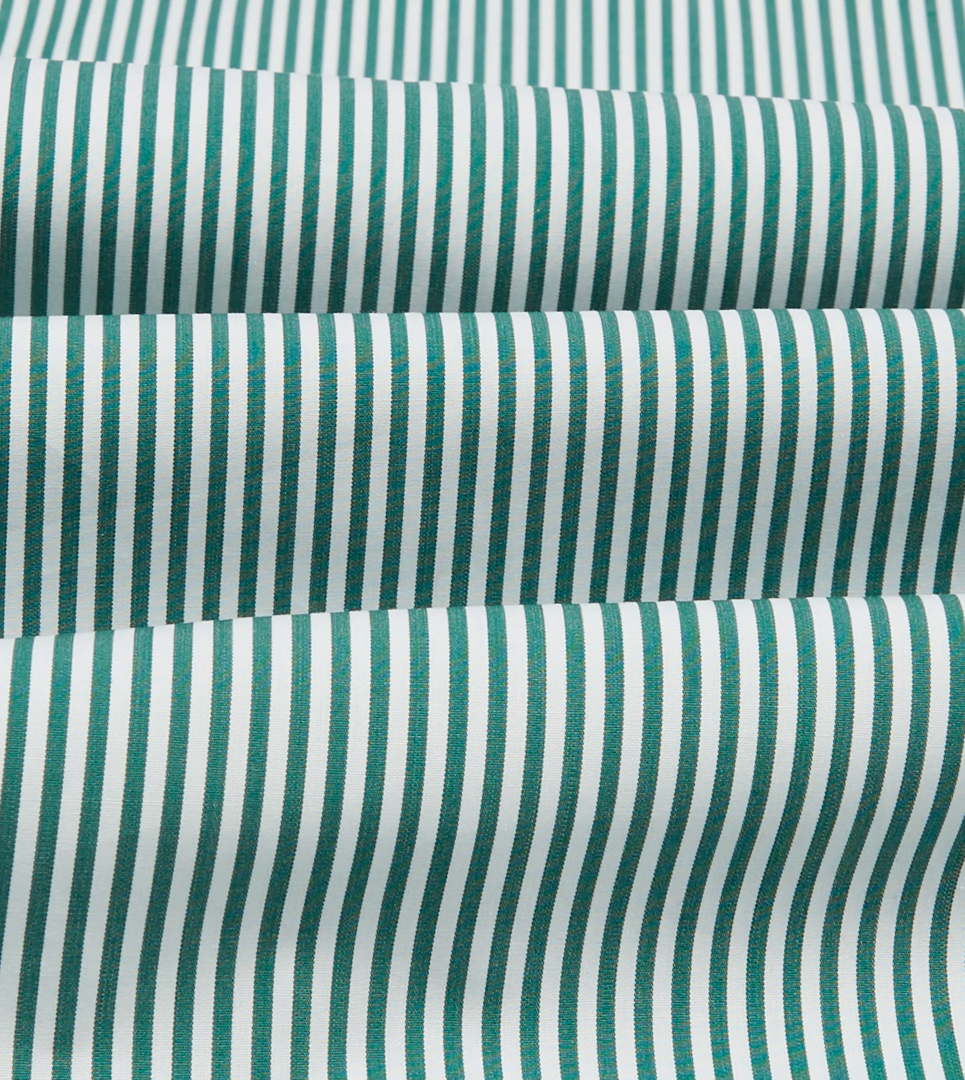 Dark Green Narrow Stripe Poplin Club Collar Shirt