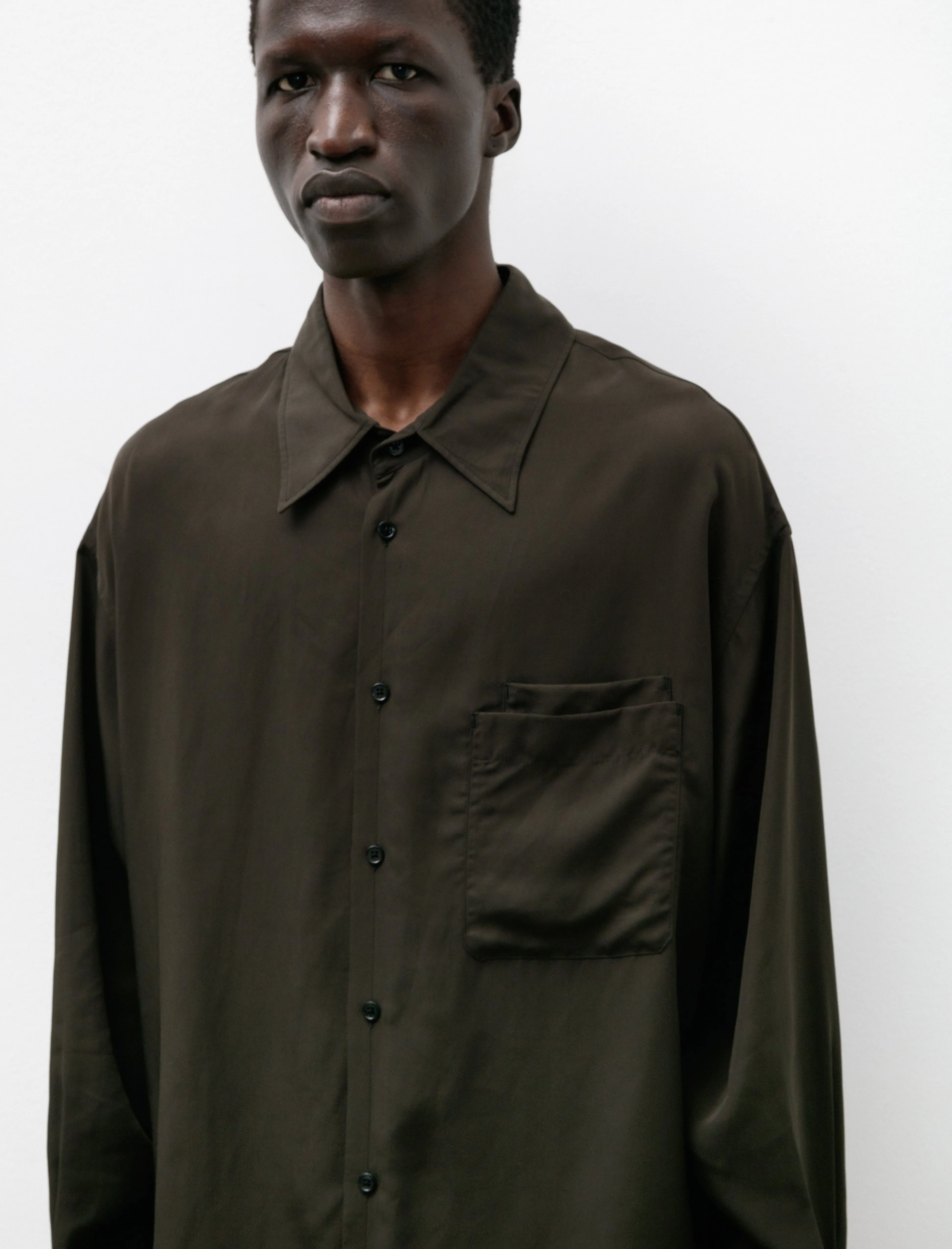 Double Pocket LS Shirt Dark Espresso