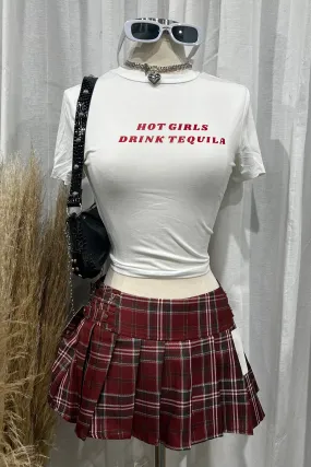 Drink Tequila Crop Top (White)