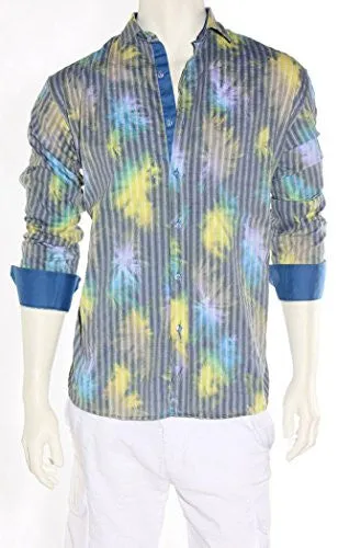 Envy Evolution Multicolored Button Front Colored Cuff Lightweight Men's Shirt