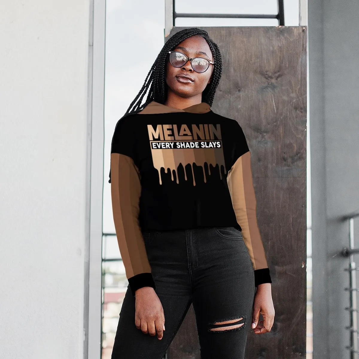 Every Shade Slays Melanin Cropped Hoodie