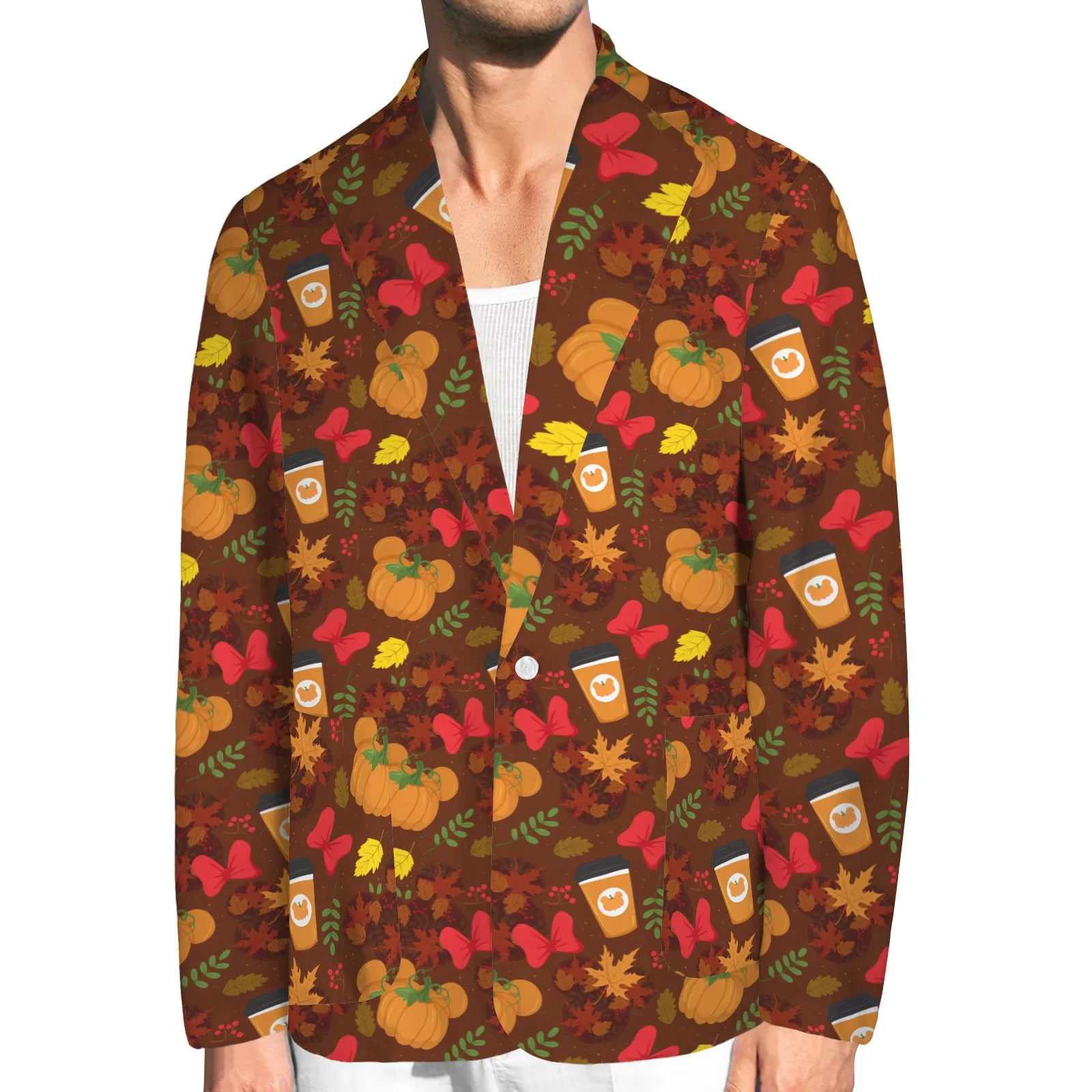 Fall Pumpkins Men's Blazer Jacket