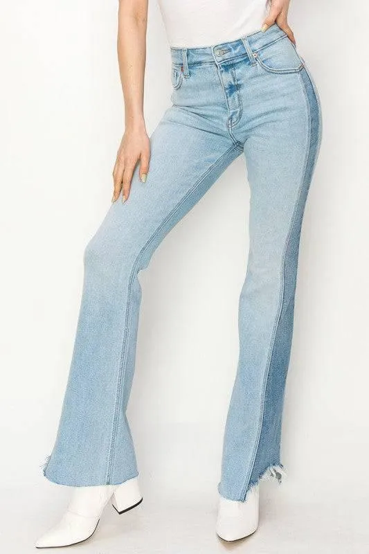 High rise boot cut jeans