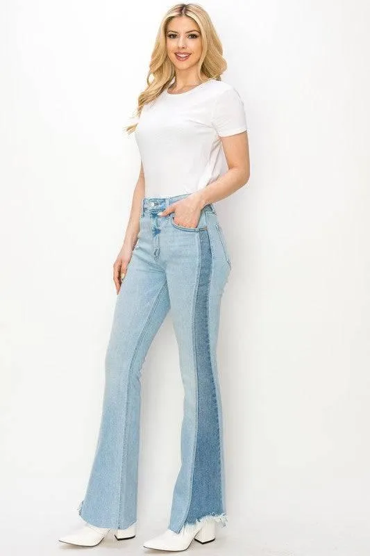 High rise boot cut jeans