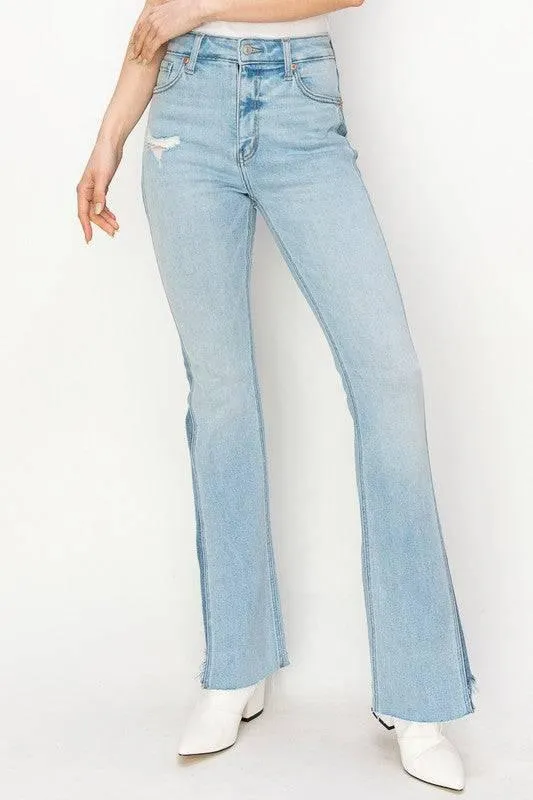 High rise boot cut jeans