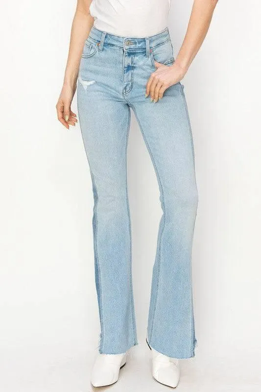 High rise boot cut jeans