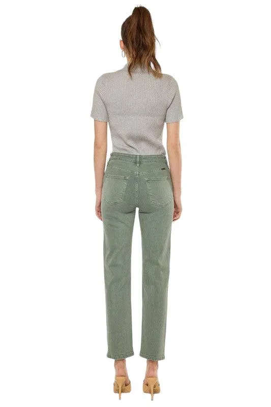 Kancan Olive Ultra High Rise Straight Jeans