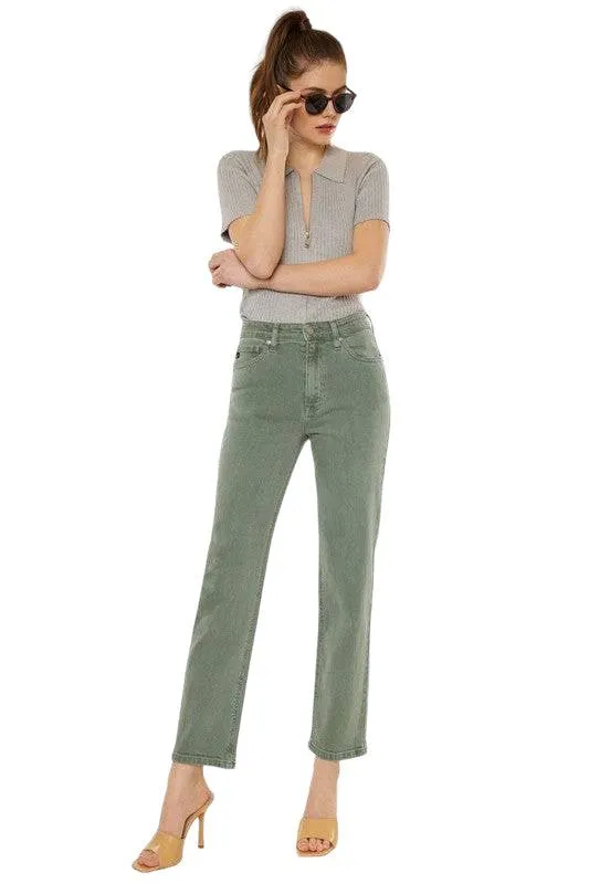 Kancan Olive Ultra High Rise Straight Jeans