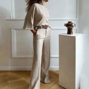 Khaki Casual women suit