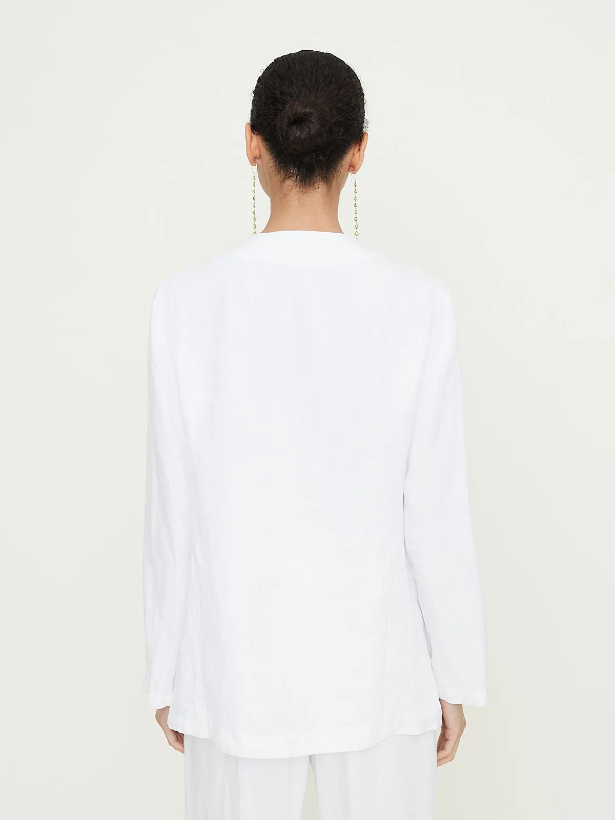 Linen Shirt Jacket in White