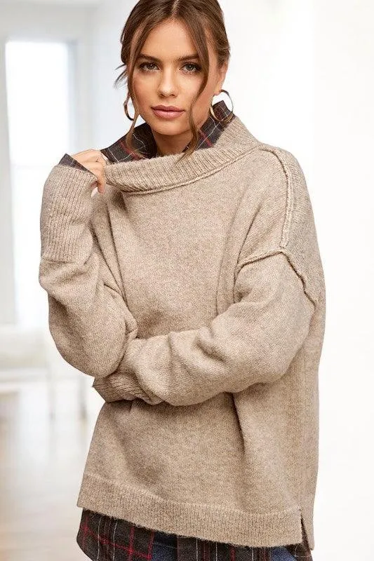 Long Sleeve Funnel Neck Sweater