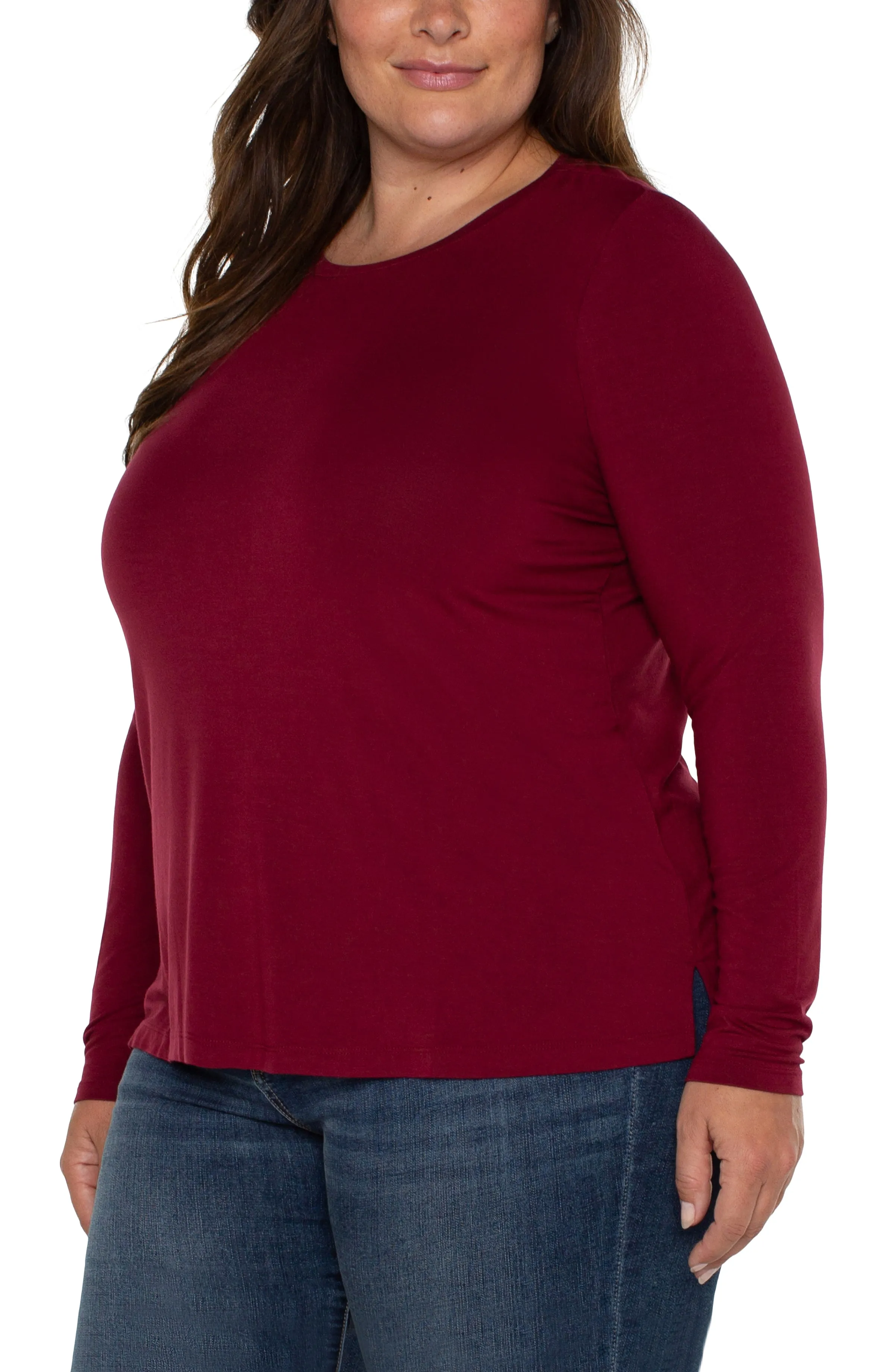 LONG SLEEVE SCOOP NECK TEE