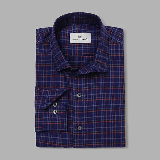 Lumbar Blue & Red Brushed Cotton Check Shirts