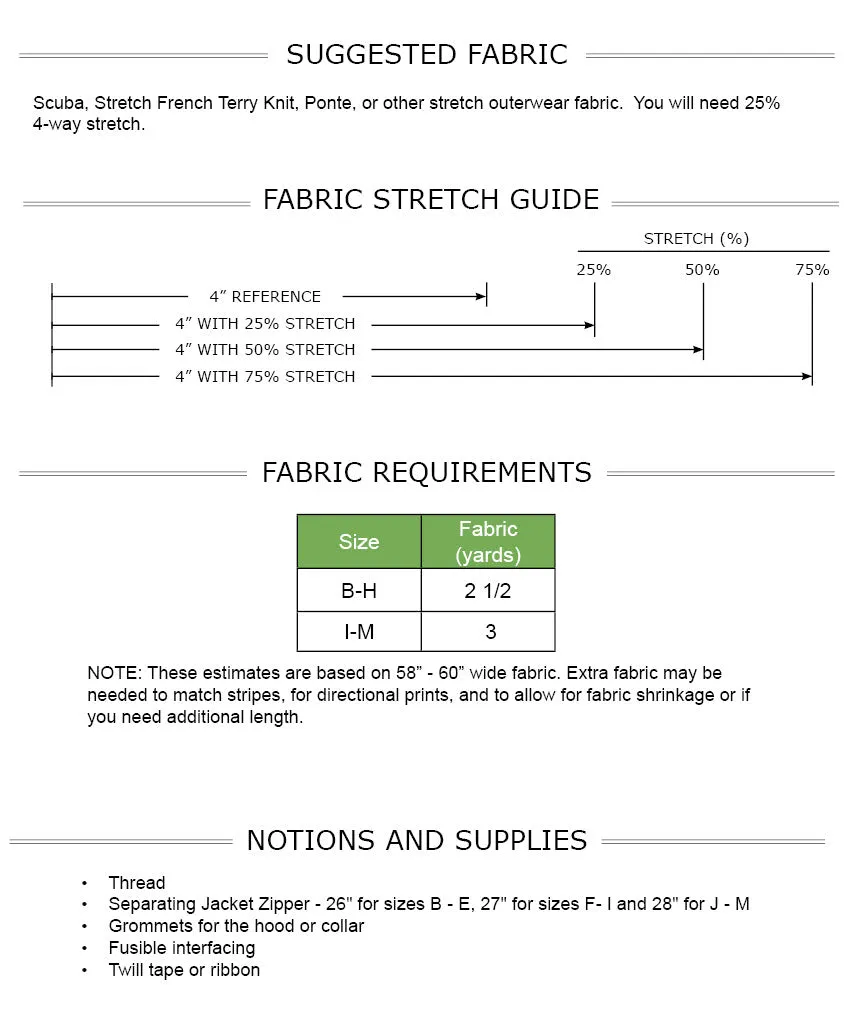 Lumia Zip Up Hoodie PDF Sewing Pattern B-M