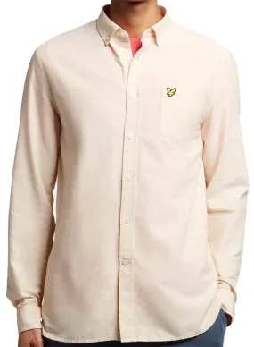 Lyle and Scott Mens Lightweight Oxford Shirt Gold Haze White