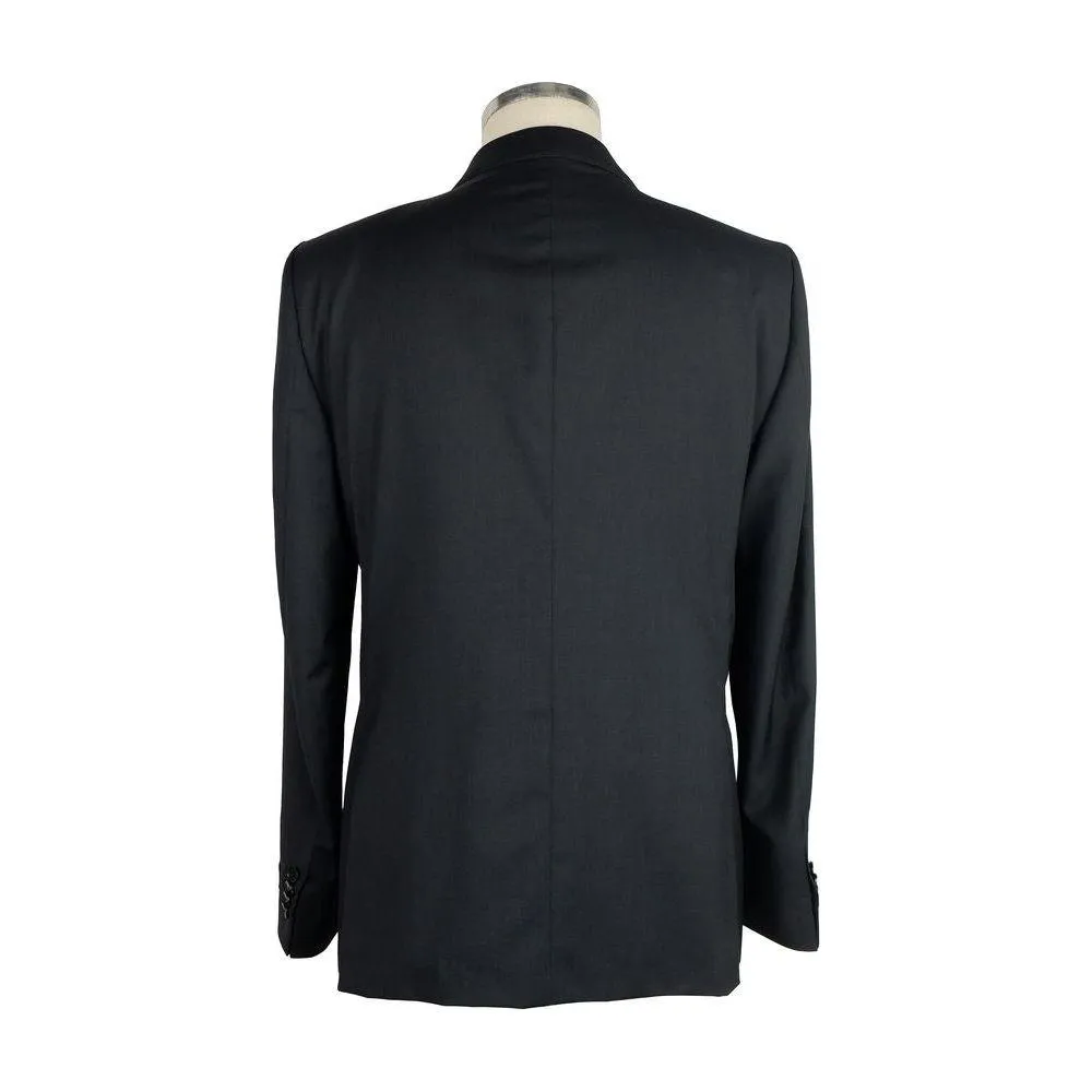 Made in Italy Black Wool Men Suit