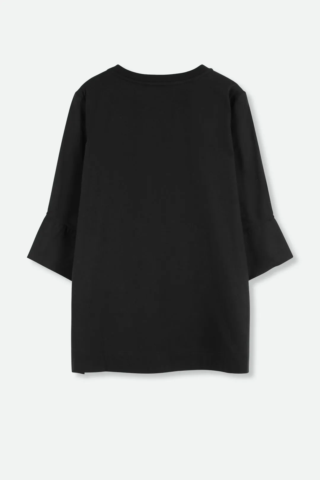 MANDA WIDE CUFF TOP IN ITALIAN JERSEY AND POPLIN COTTON