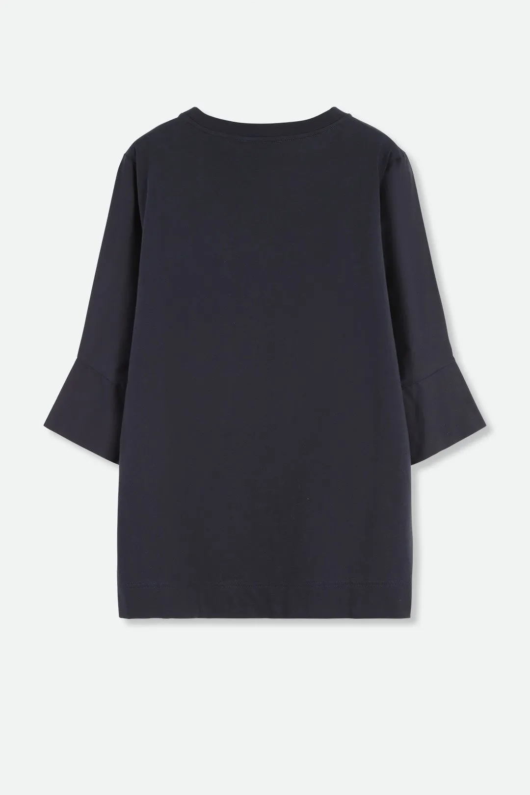 MANDA WIDE CUFF TOP IN ITALIAN JERSEY AND POPLIN COTTON