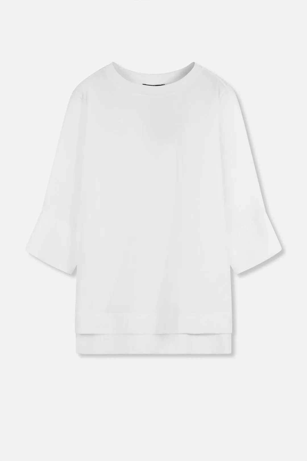 MANDA WIDE CUFF TOP IN ITALIAN JERSEY AND POPLIN COTTON