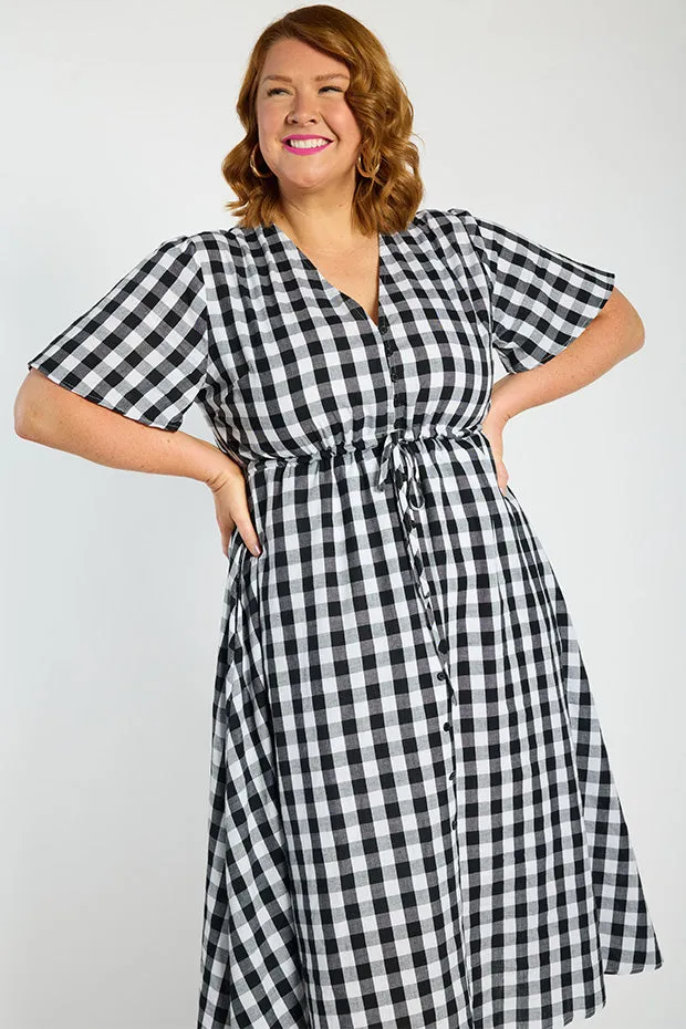 Marley Gingham Black Dress