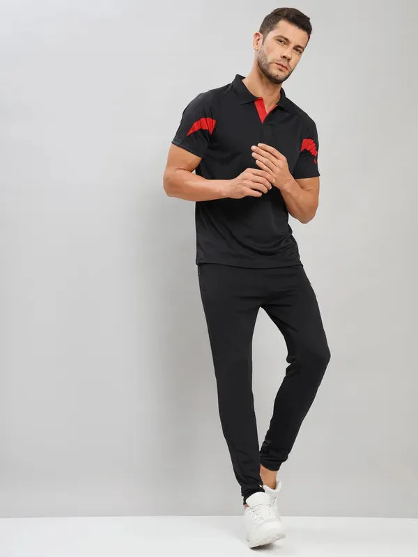 Men Colorblock Slim Fit Polo T-shirt with TECHNO COOL 