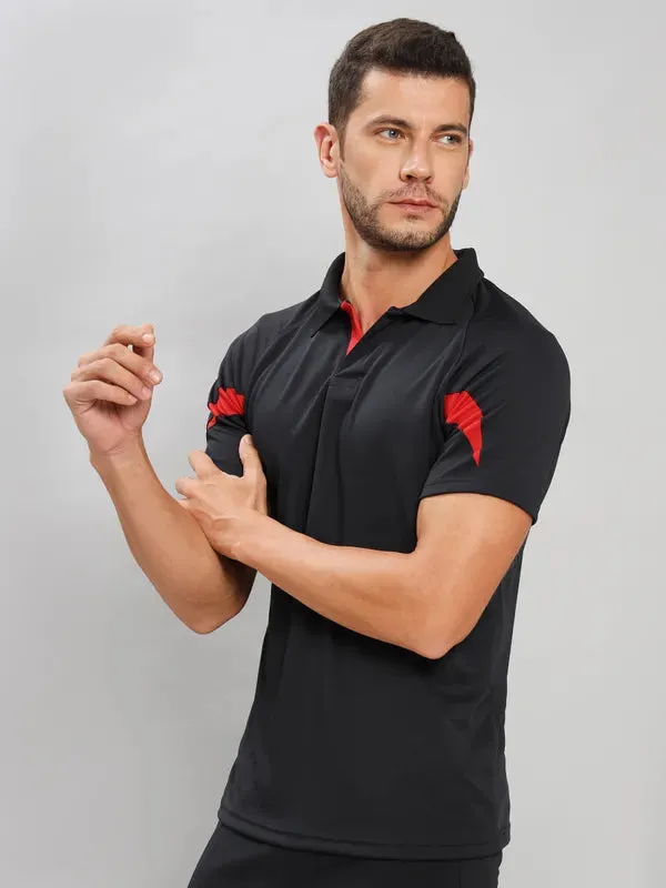 Men Colorblock Slim Fit Polo T-shirt with TECHNO COOL 