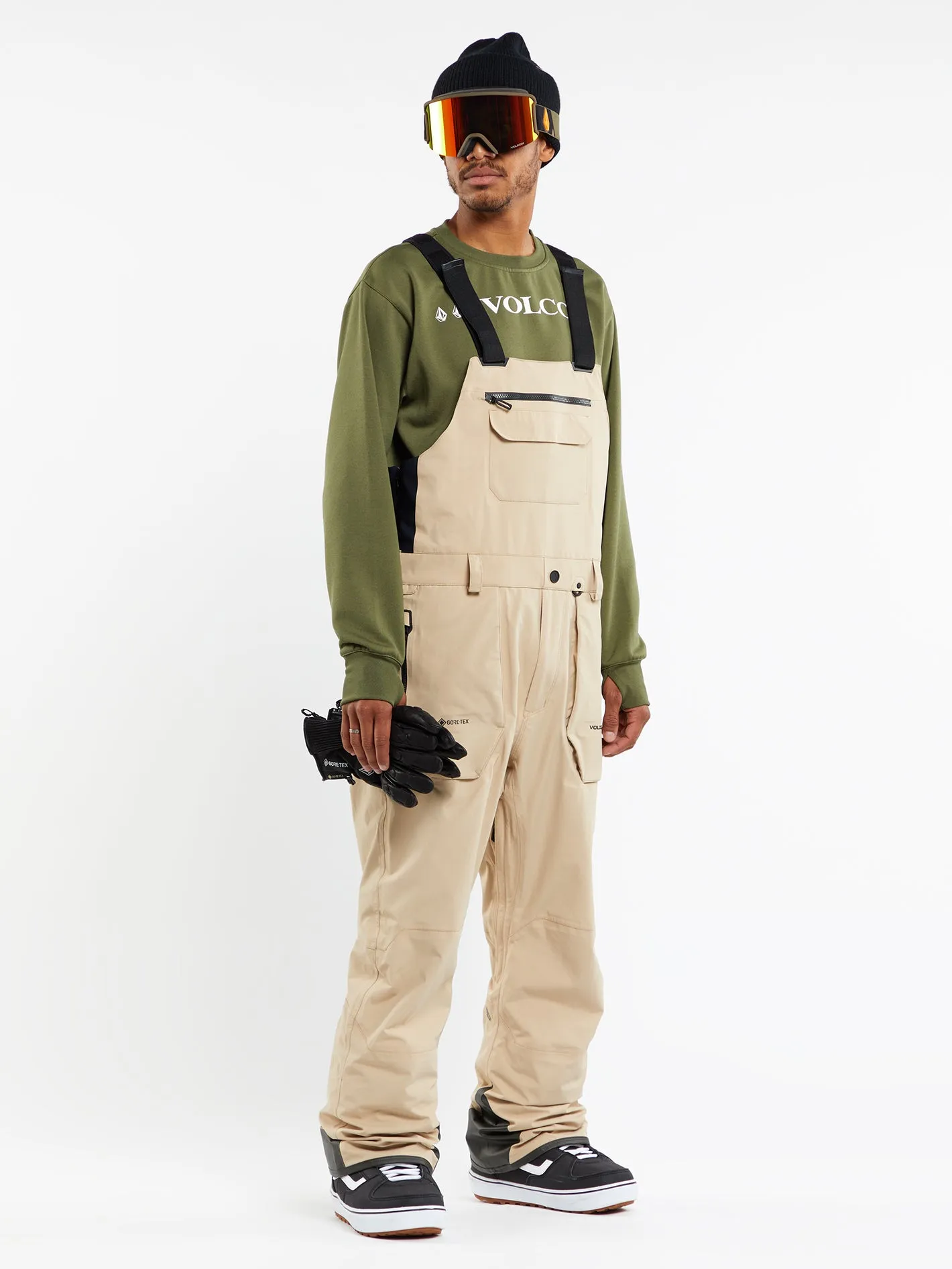 Mens Rain Gore-Tex Bib Overalls - Khakiest