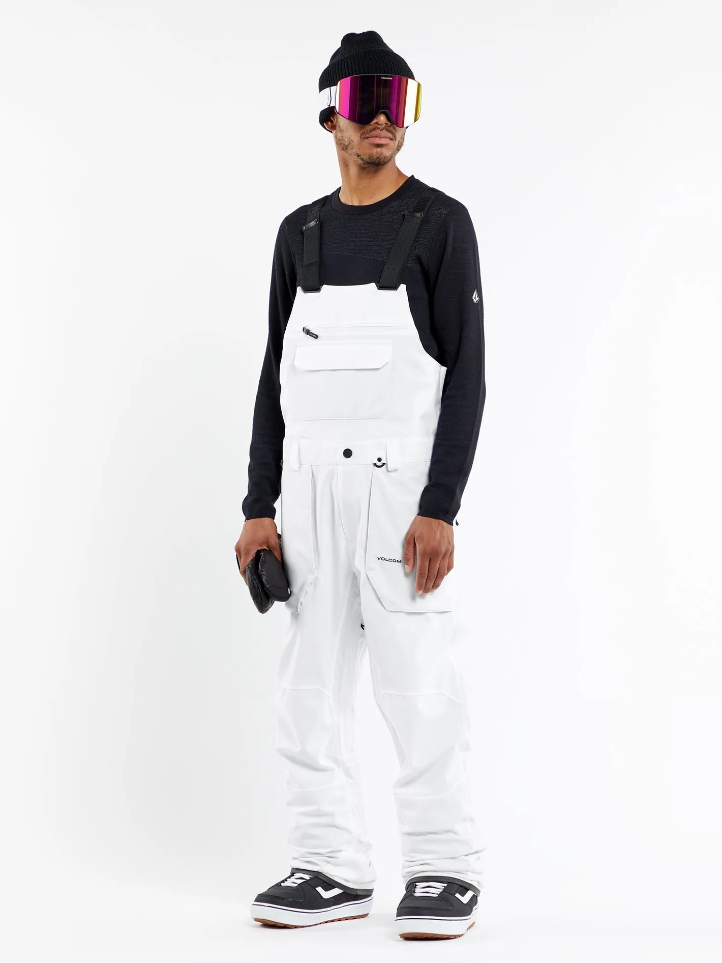 Mens Roan Bib Overalls - White