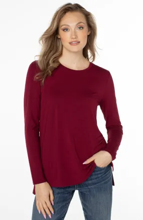 PETITE LONG SLEEVE SCOOP NECK TEE