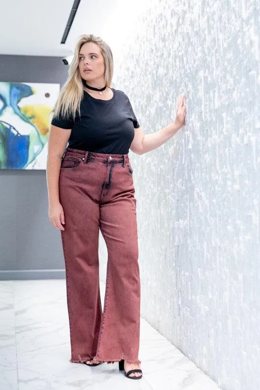 Plus Size High Rise Flared Leg Jeans