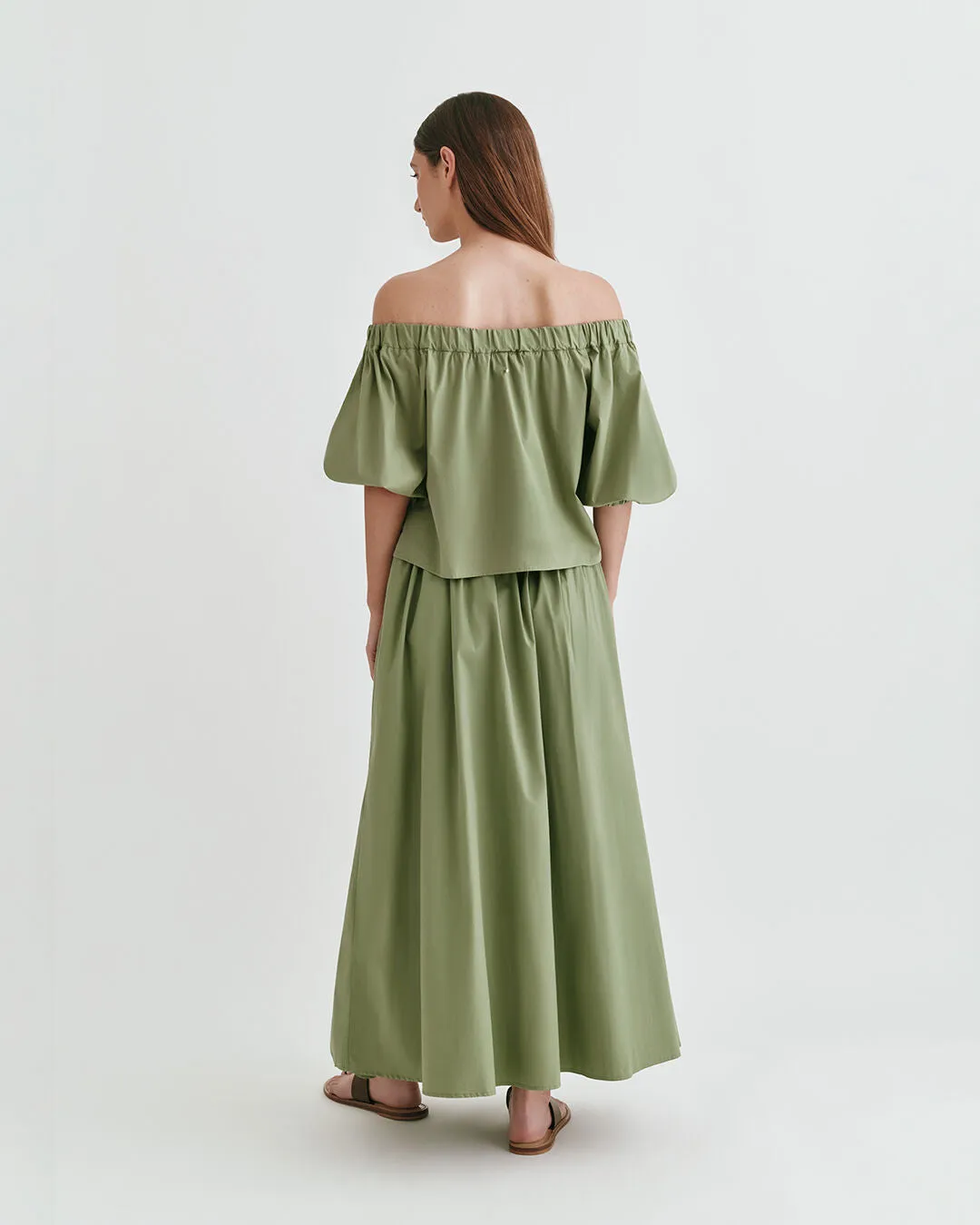 Poplin Gathered Skirt