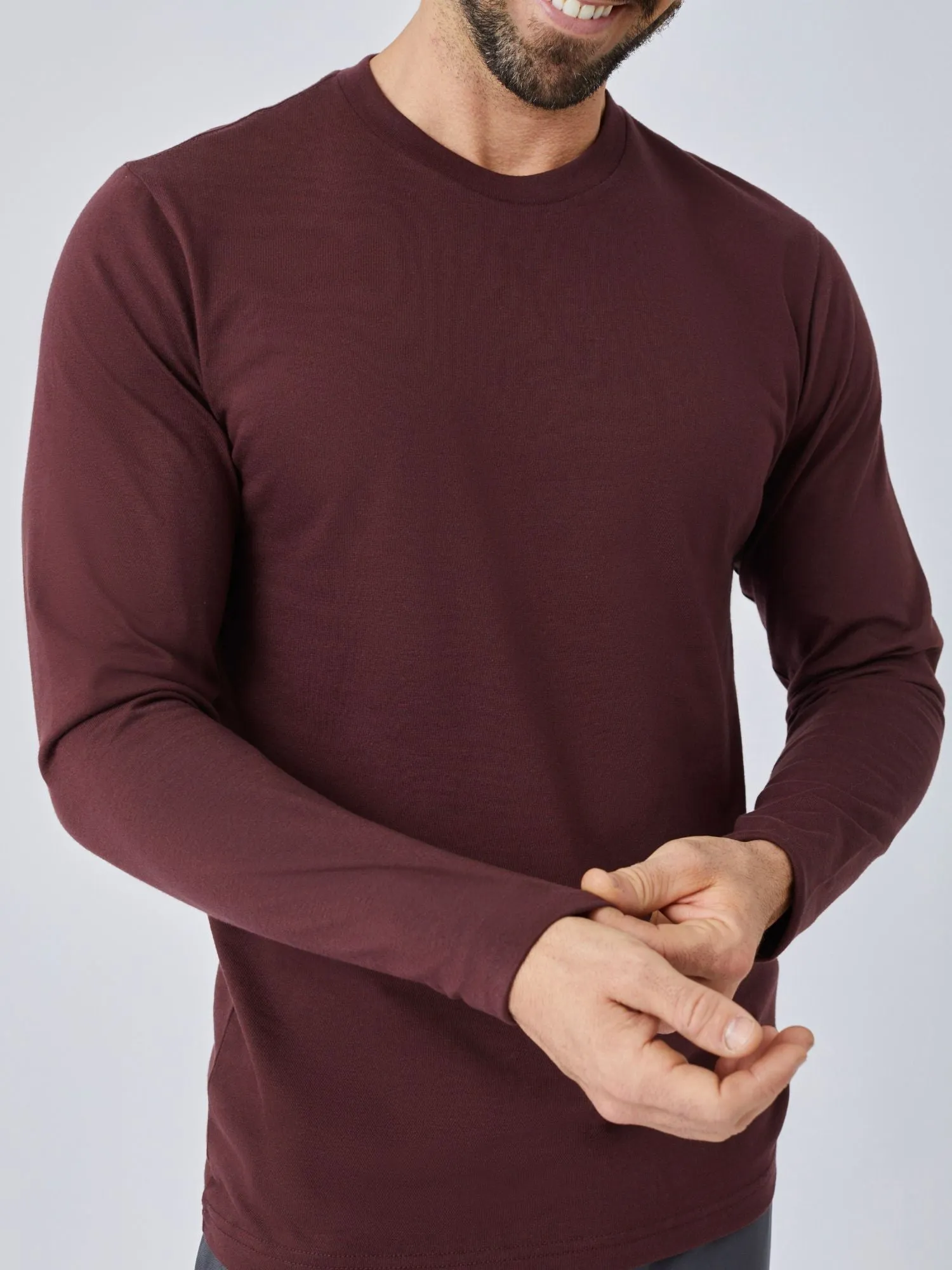 Port Red Long Sleeve Crew Neck