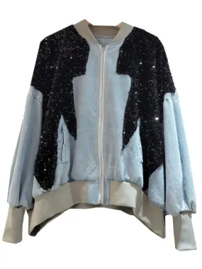 Pre Order:  Sequin Denim Loose Jacket