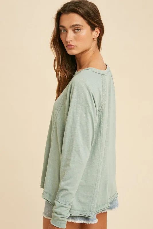 Ruth Sage Long Sleeve Top