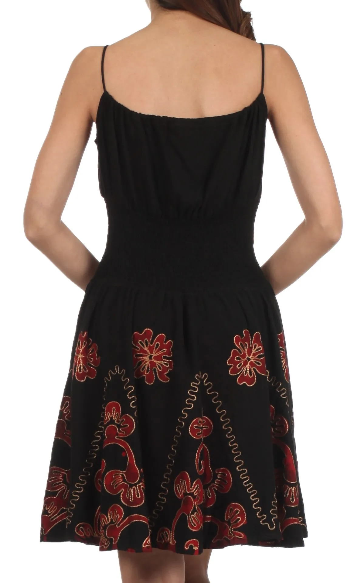 Sakkas Dharini Batik Smocked Empire Waist Dress